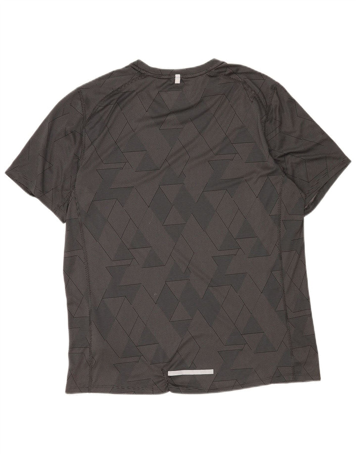 Nike Herren Dri Fit T-Shirt-Oberteil, großes, schwarzes, geometrisches Polyester