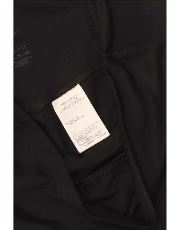 Nike Damen Dri Fit Leggings UK 20 2XL Schwarz Polyester