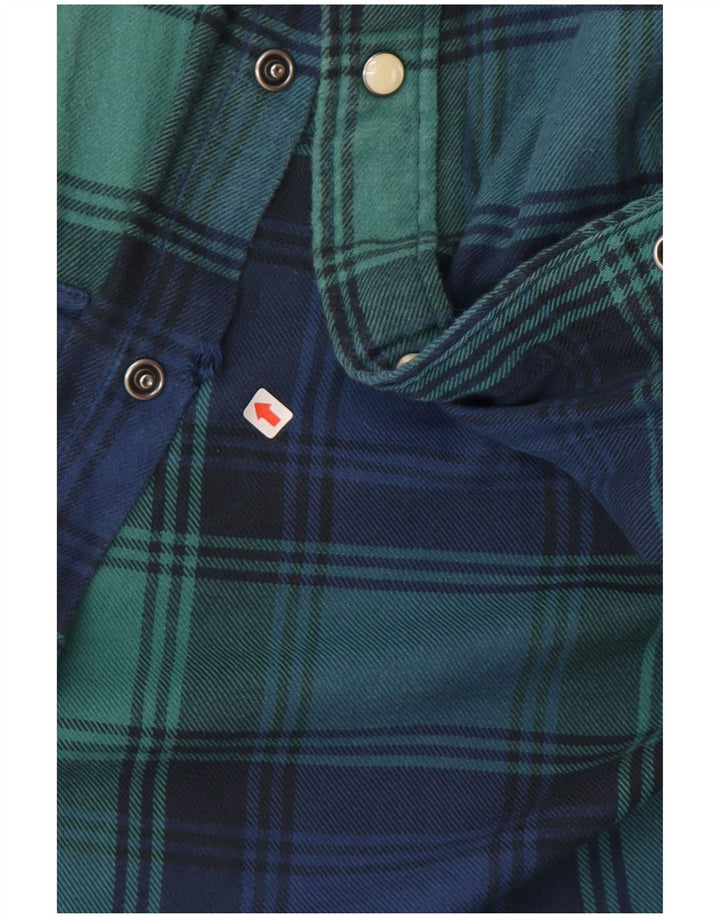 Lee Damen-Flanellhemd aus mittelblauer, karierter Baumwolle