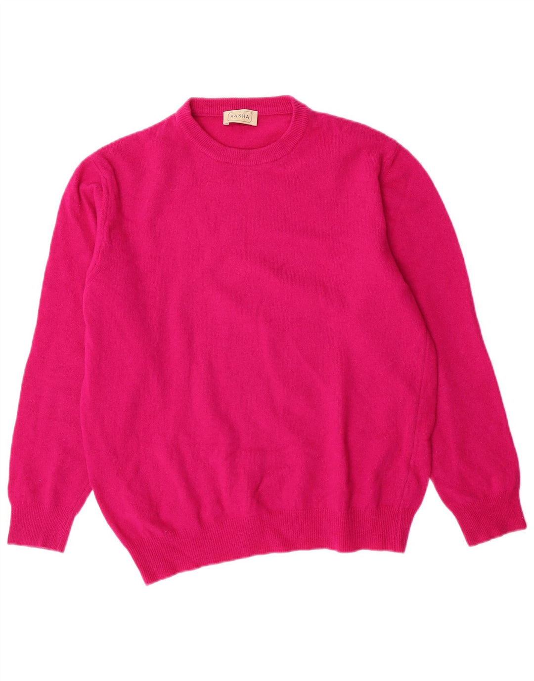 SASHA Damen-Pullover mit Rundhalsausschnitt, UK 14, große rosa Wolle