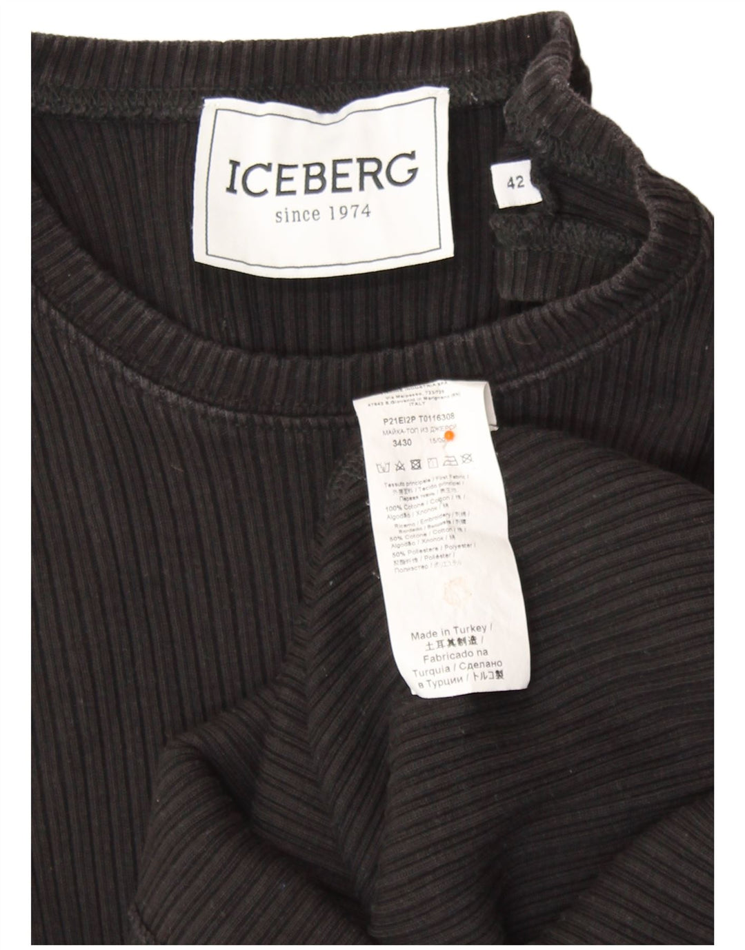 ICEBERG Damen Weste Top IT 42 Mittelschwarze Baumwolle