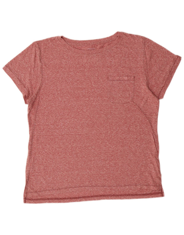 J. CREW Damen T-Shirt Top UK 16 Large Rot Polyester