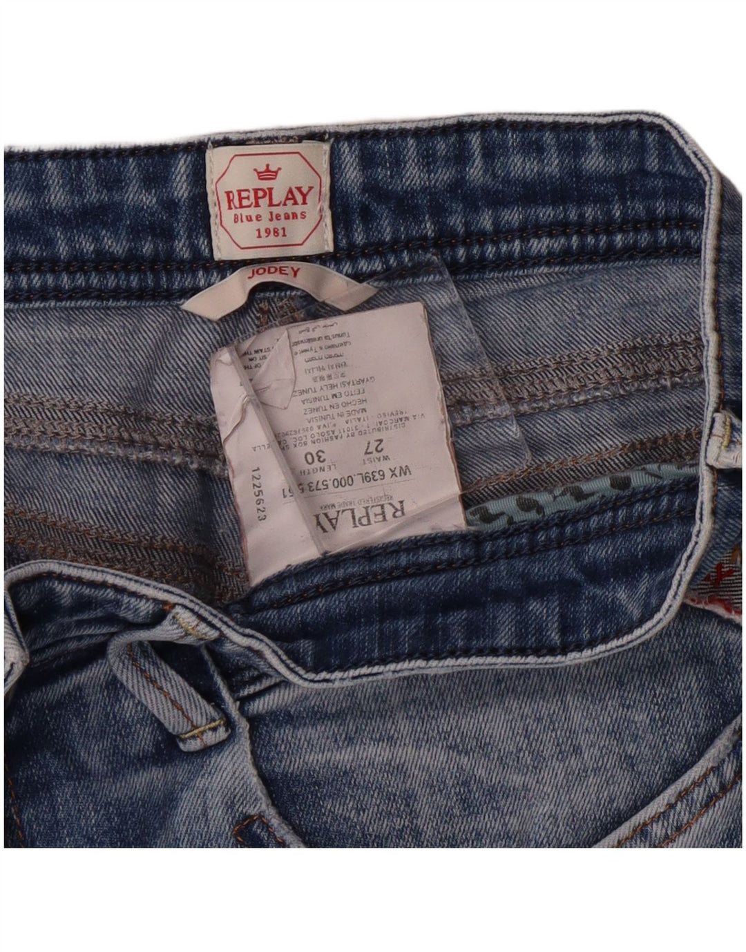 Replay Damen Slim Jeans W27 L30 Blaue Baumwolle