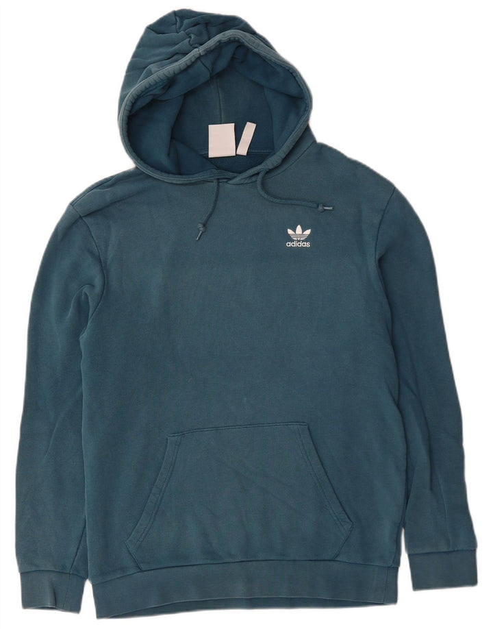 Adidas Herren Kapuzenpullover, klein, blau, Baumwolle