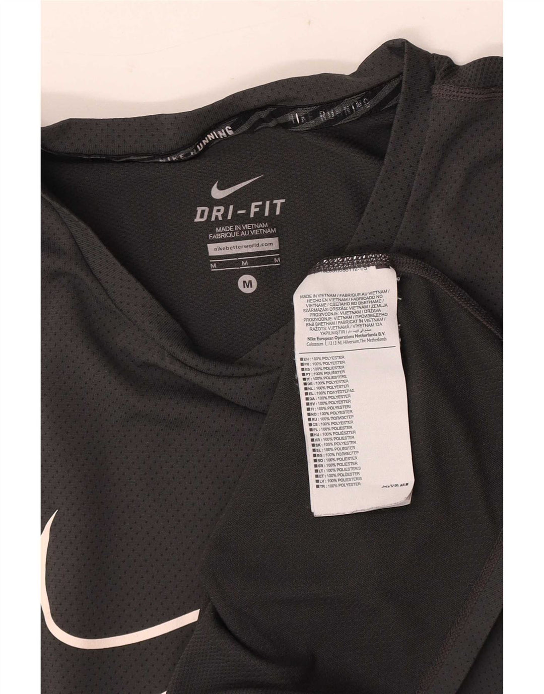 Nike Herren Dri Fit Grafik-T-Shirt-Oberteil aus mittelgrauem Polyester