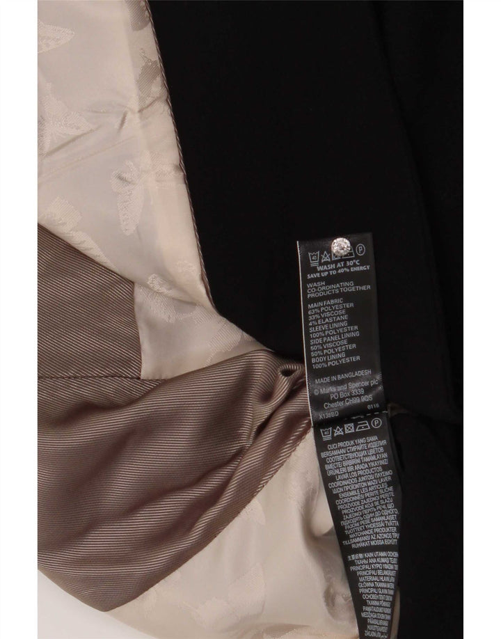Marks & Spencer Damen-Blazerjacke mit 1 Knopf, Gr. 10, Größe S, Schwarz, Polyester
