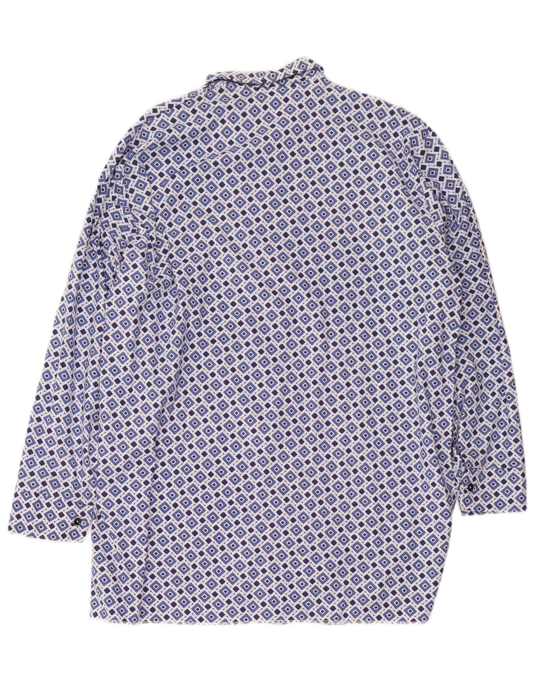 Vintage Herrenhemd Größe 42 Groß Blau Geometrisch