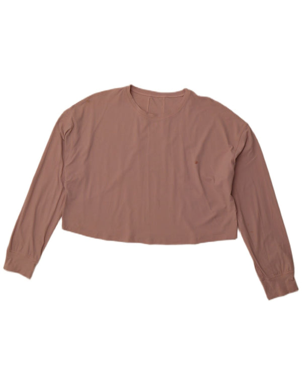 LULULEMON Langärmliges Damen-Crop-Top mit lockerer Passform, UK-Größe 14, Mittelrosa