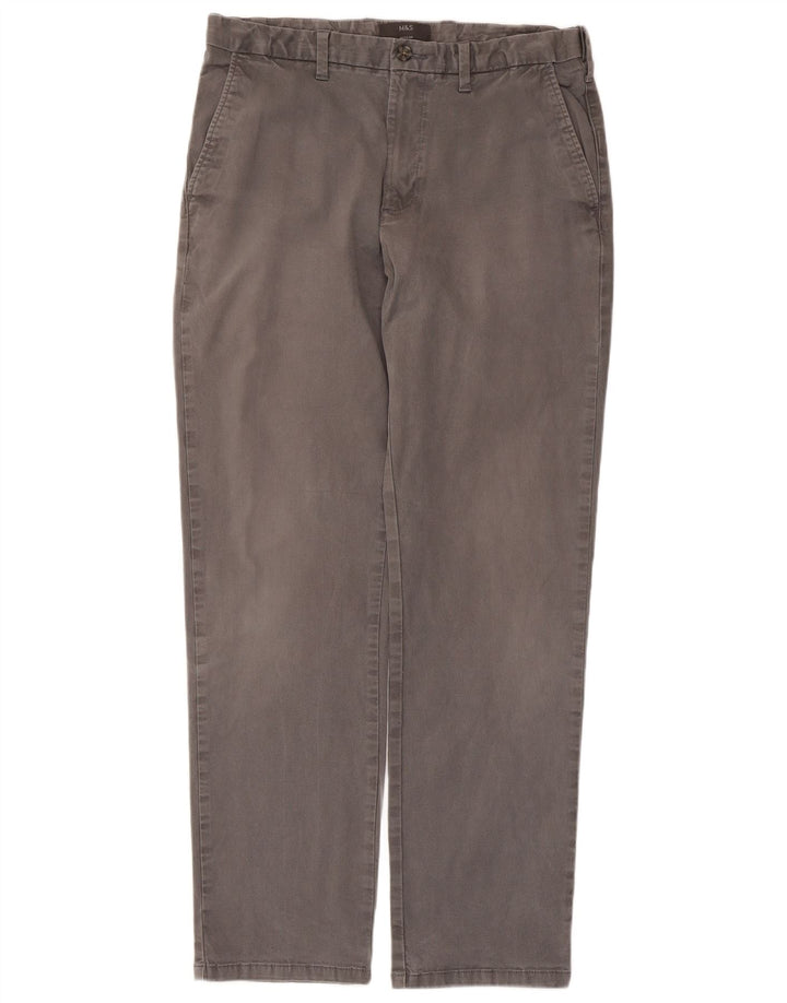 Marks & Spencer Herren-Chinohose, normal, W34, L31, Grau, Baumwolle