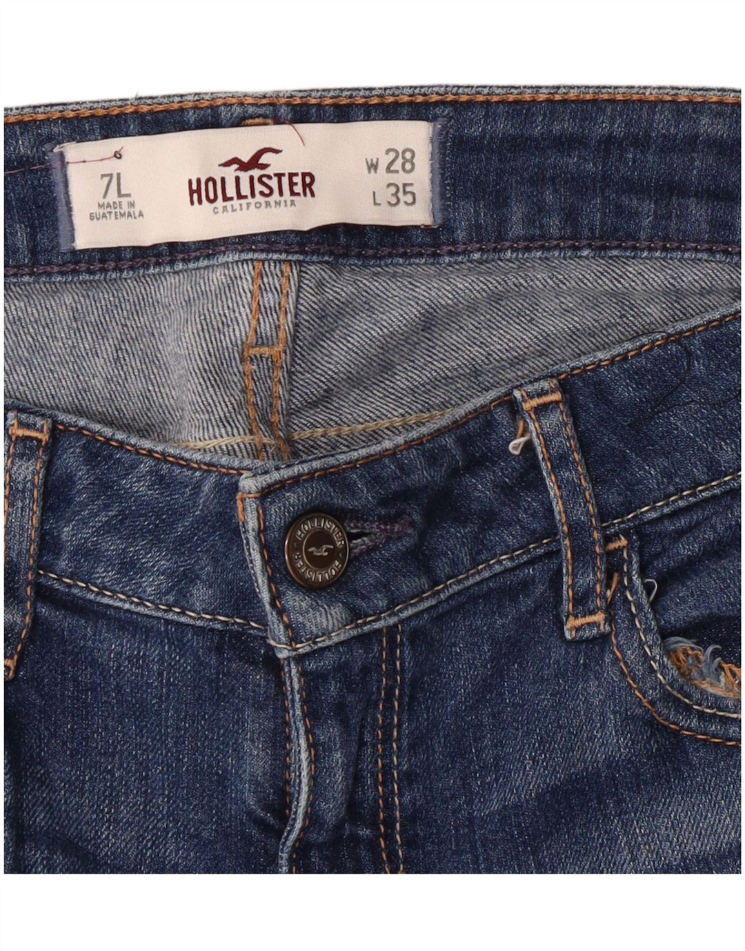 Hollister Damen-Cropped-Jeans US 7 Medium W28 L24 Blau