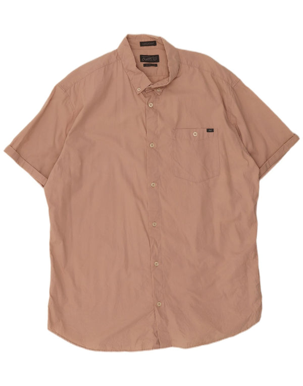 Jack & Jones Mens Short Sleeve Shirt 2XL Pink Cotton
