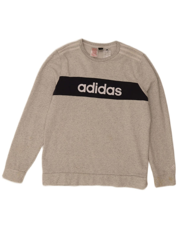 Adidas Jungen Grafik T-Shirt Top 15-16 Jahre Grau Colourblock Baumwolle Sport
