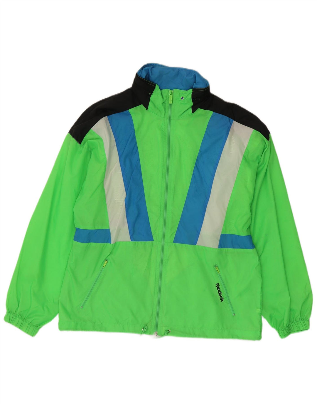 Reebok Herren Regenjacke UK 38 Mittelgrünes Colourblock-Nylon