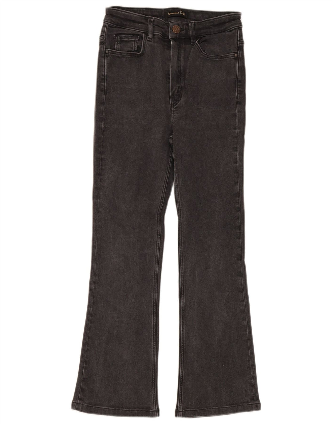 Massimo Dutti Damen Schlagjeans EU 34 2XS W24 L24 Graue Baumwolle