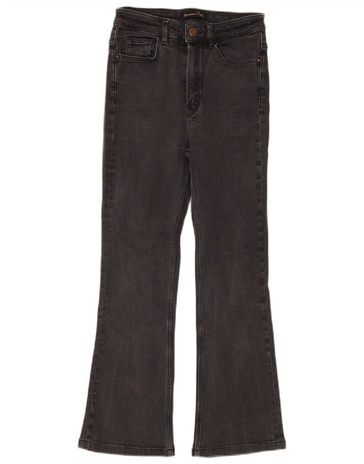 Massimo Dutti Damen Schlagjeans EU 34 2XS W24 L24 Graue Baumwolle