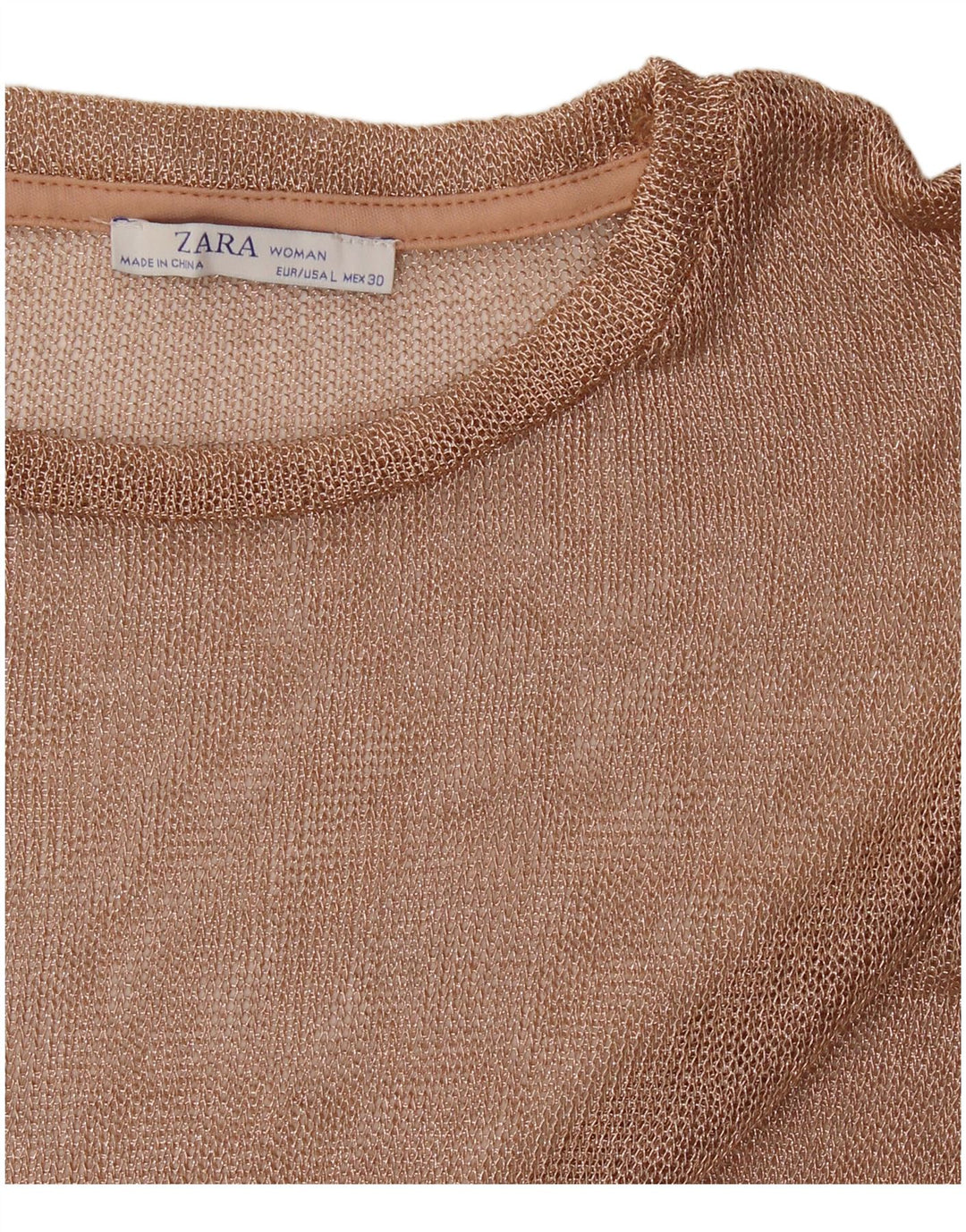 Zara Damen Top Langarm UK 16 Large Gold