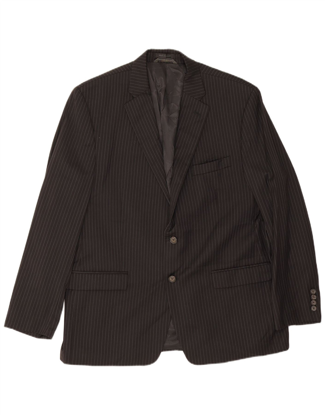 Ralph Lauren Herren-Blazer mit 2 Knöpfen, UK 46, 2XL, schwarze Nadelstreifenwolle