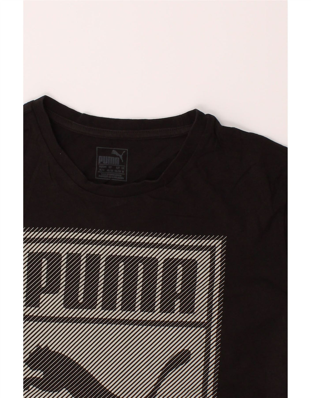 PUMA Mens Graphic T-Shirt Top Medium Black Cotton Vintage Puma and Second-Hand Puma from Messina Hembry 