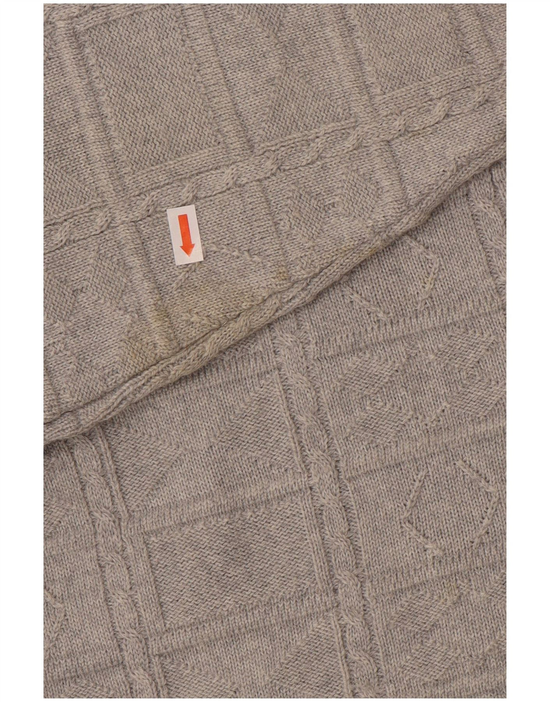 Vintage Herren Pullover mit V-Ausschnitt IT 50 Mittelgraues Polyacryl