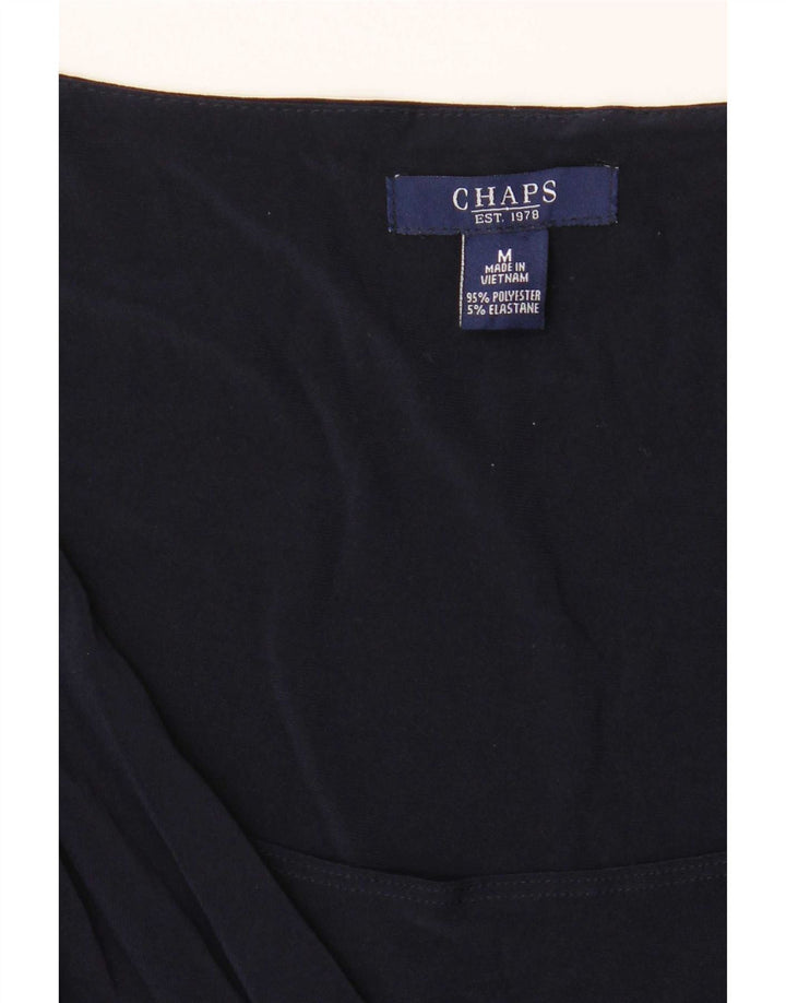 Chaps Damen-Kleid in A-Linie mit 3/4-Ärmeln, Größe M, Marineblau, Polyester