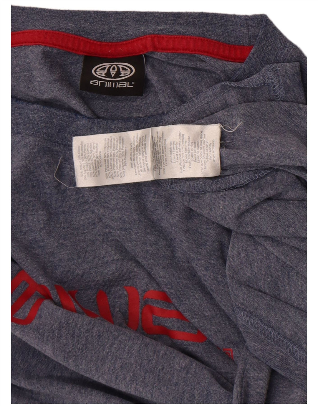Animal Herren Grafik-Top Langarm XL Blau Baumwolle