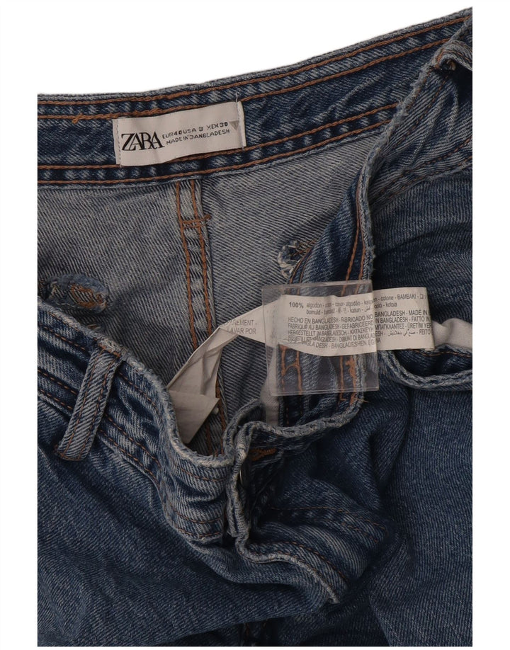 Zara Damen Cargo Straight Jeans EU 40 Medium W30 L31 Blaue Baumwolle