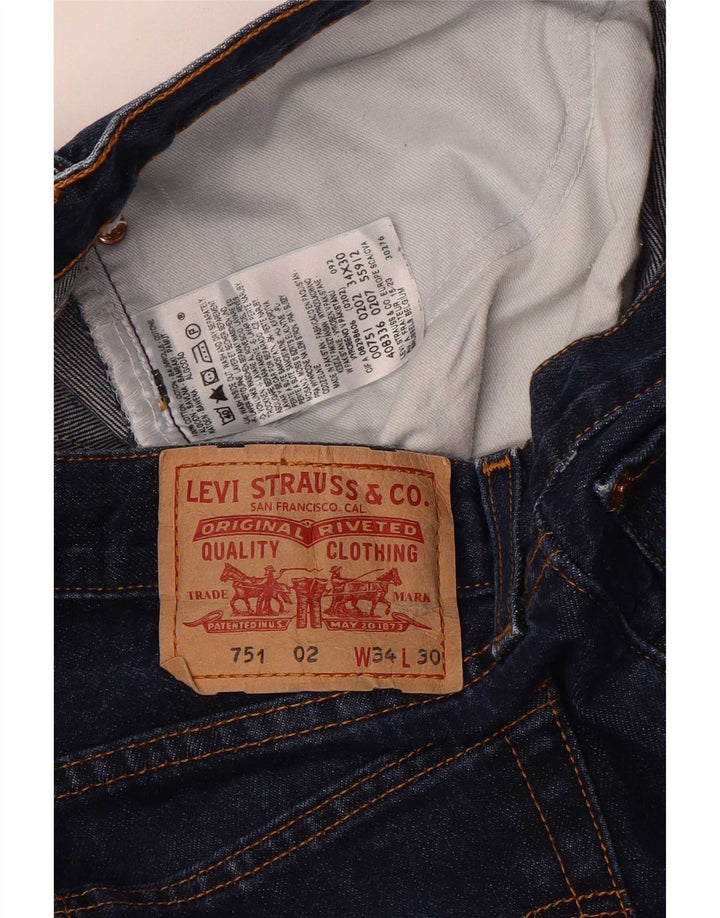 Levi's Damen 751 Straight Jeans W34 L30 Blaue Baumwolle
