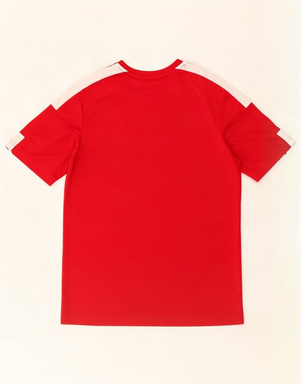 Adidas Aeroready T-Shirt für Jungen, 13–14 Jahre, rotes Farbblock-Polyester