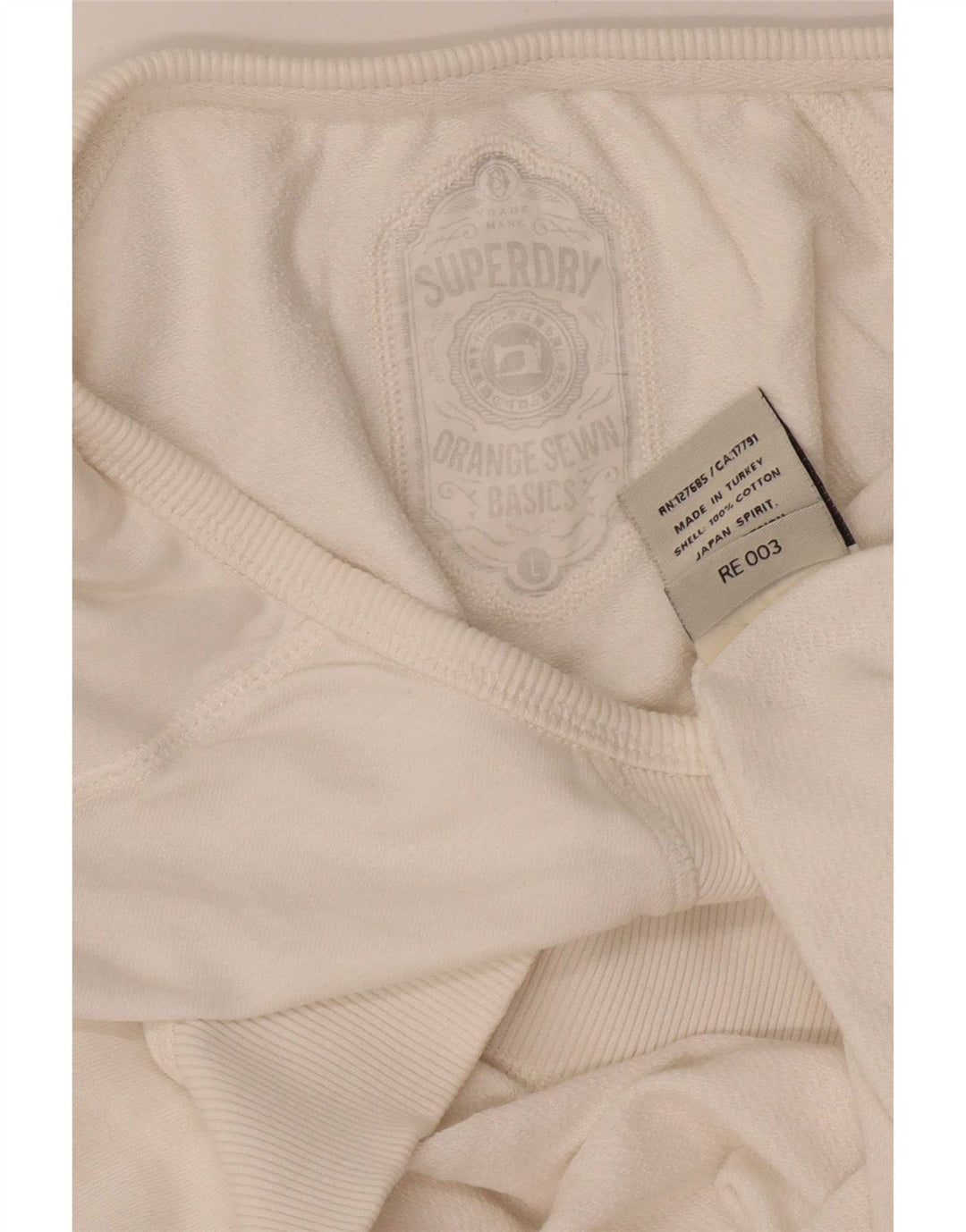 Superdry Damen Sweatshirt-Pullover UK 16 Large Weiße Baumwolle