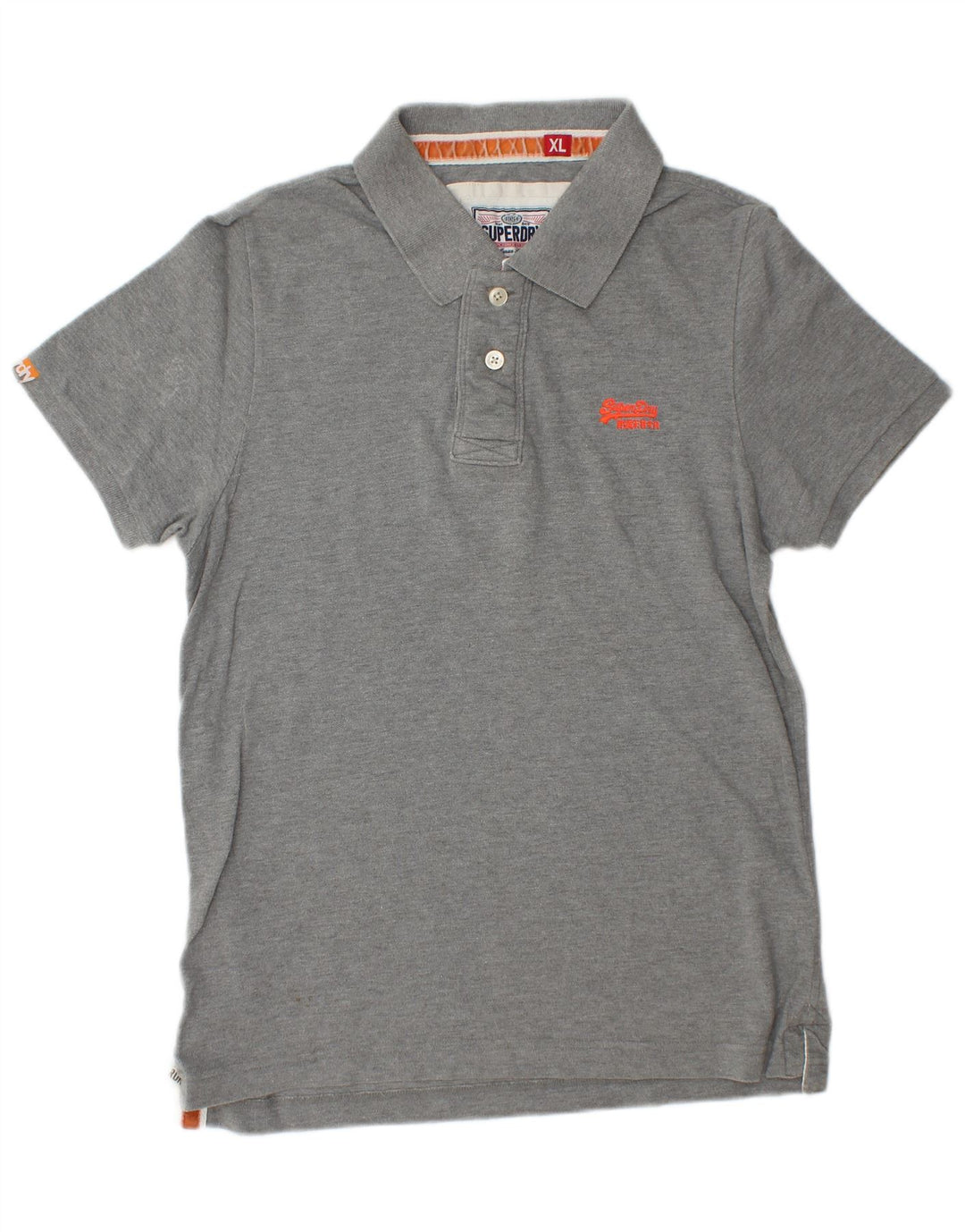Superdry Herren-Poloshirt XL aus grauer Baumwolle
