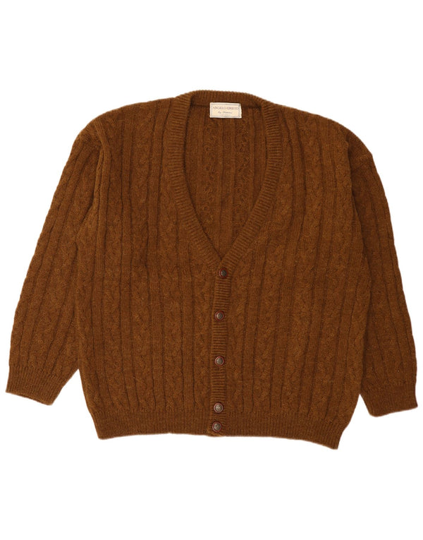 Vintage Herren Cardigan Pullover IT 54 XL Braune Alpakawolle