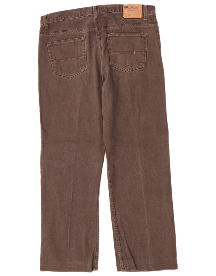Marks & Spencer Herren Blue Harbor Straight Jeans W36 L28 Braune Baumwolle