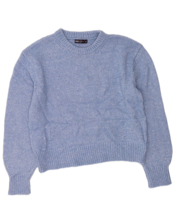 Marks & Spencer Womens Oversized Crew Neck Jumper Sweater UK 14 Medium Blue