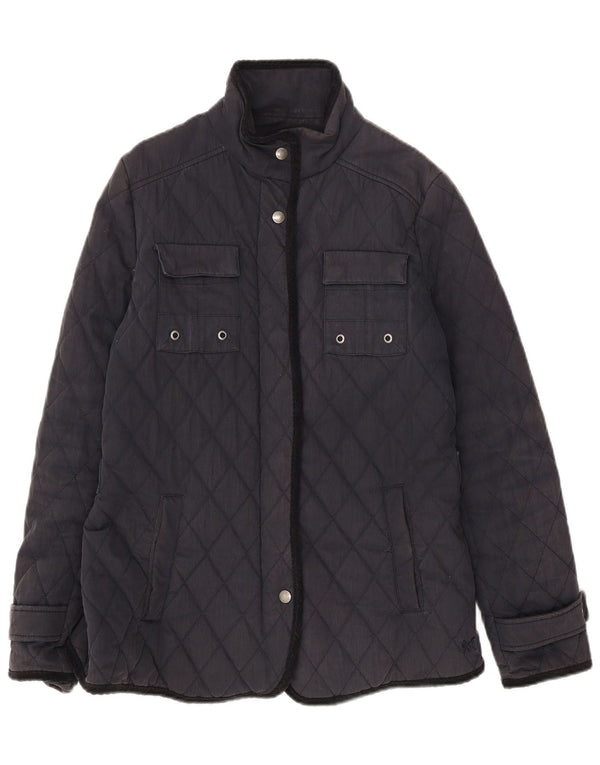 Crew Clothing Damen Steppjacke UK 12 Medium Marineblau Baumwolle