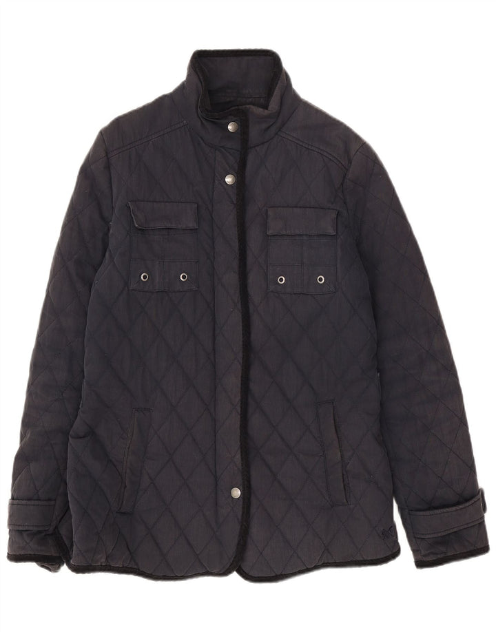 Crew Clothing Damen Steppjacke UK 12 Medium Marineblau Baumwolle