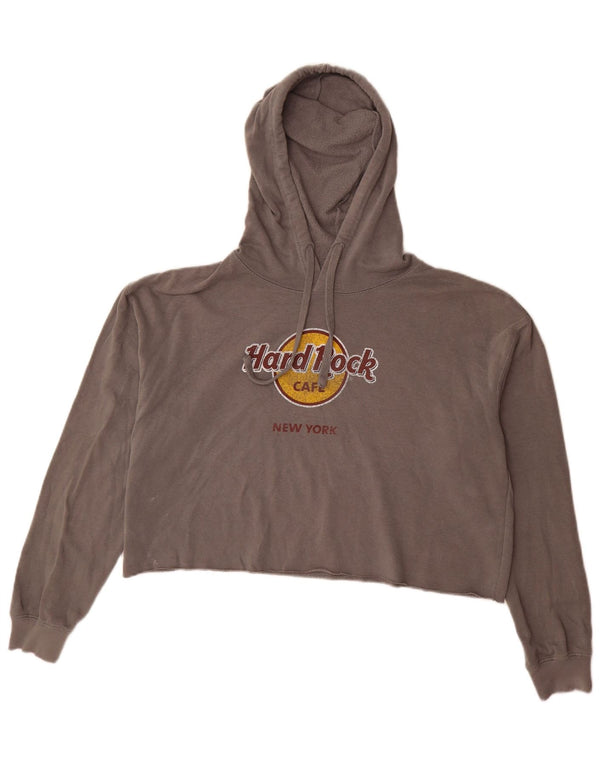 Hard Rock Cafe Damen New York Übergroßer Kapuzenpullover UK 14 Mittelgrau