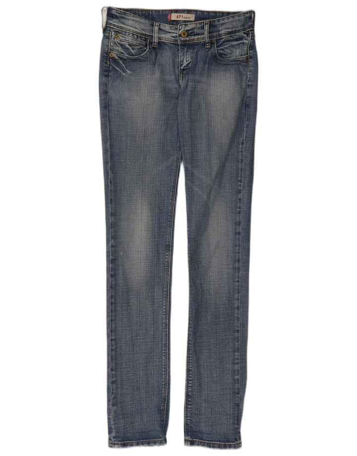 Levi's Damen 571 Slim Jeans W28 L34 Blaue Baumwolle