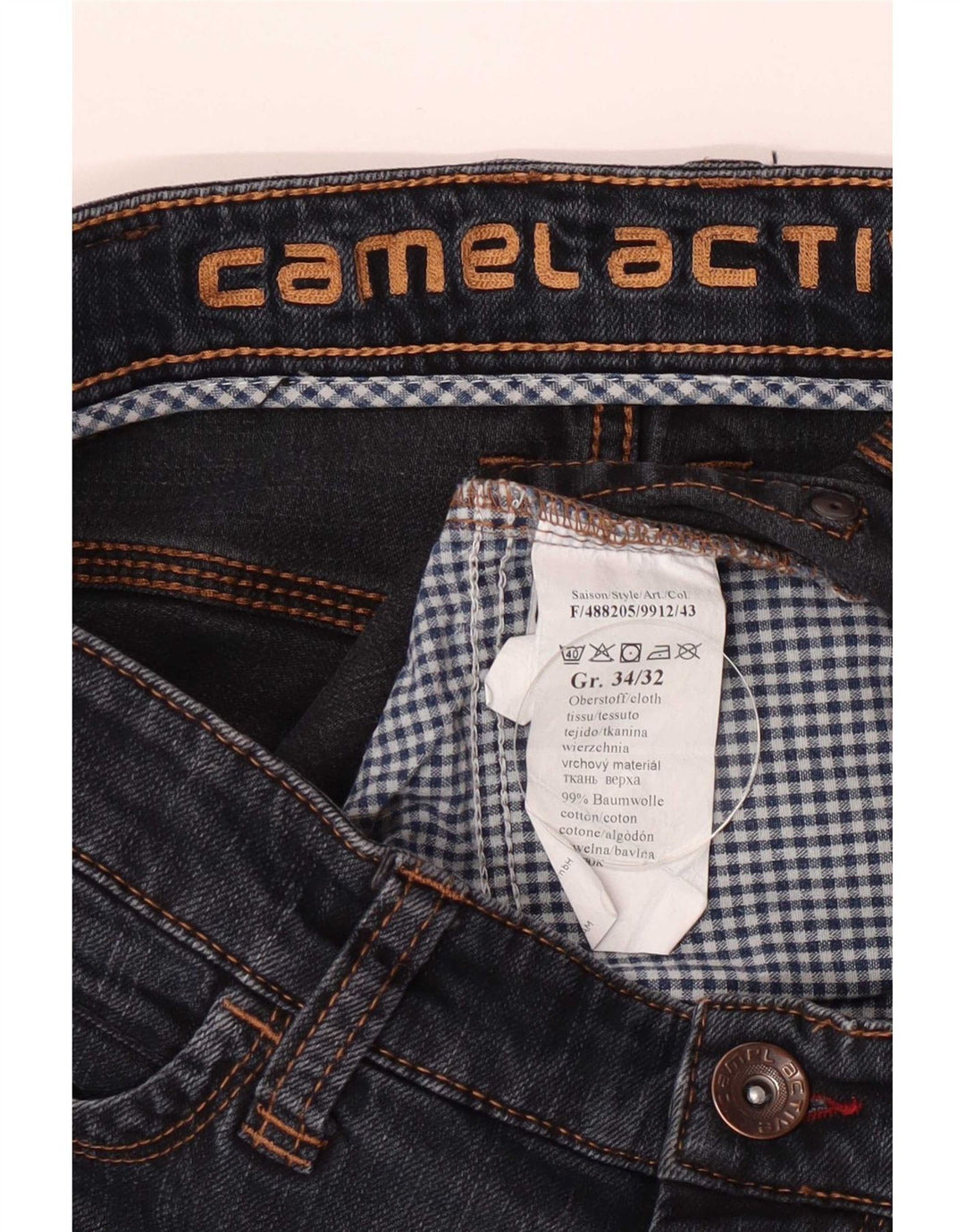 Camel Active Herren Straight Jeans W34 L32 Blaue Baumwolle