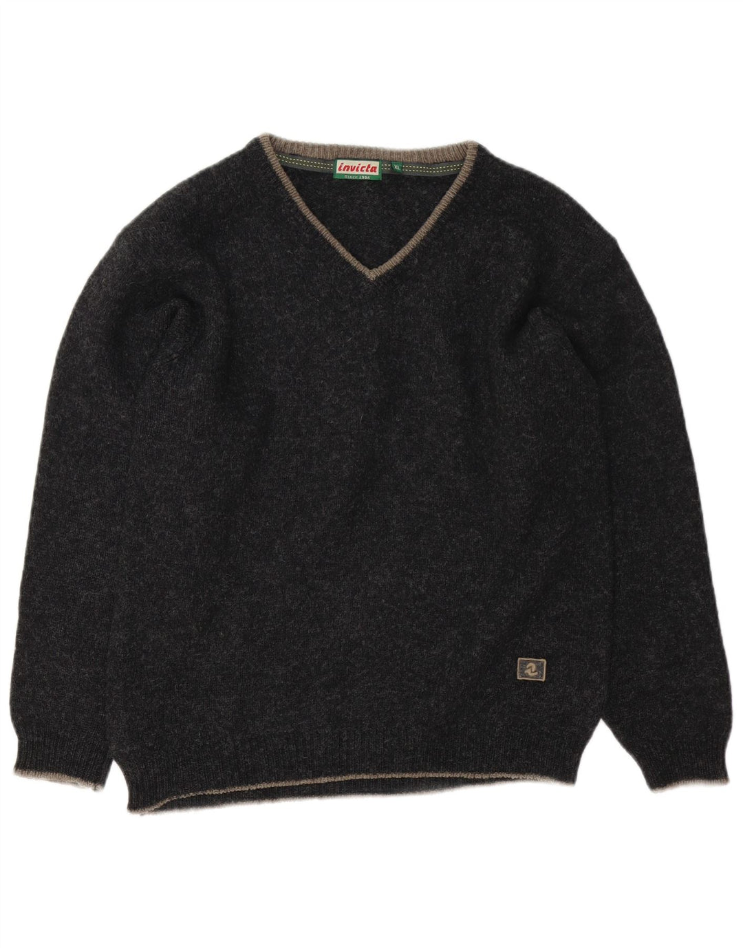 Invicta Damen-Pullover mit V-Ausschnitt, Gr. 18, XL, Schwarz