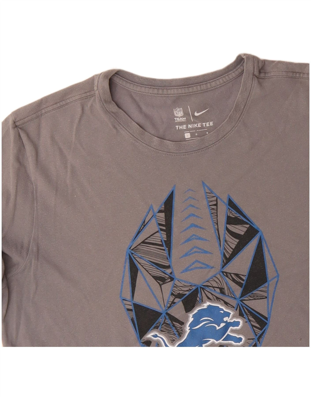 NIKE Herren Detroit Lions Grafik-T-Shirt-Oberteil, Größe L, Grau, Baumwolle