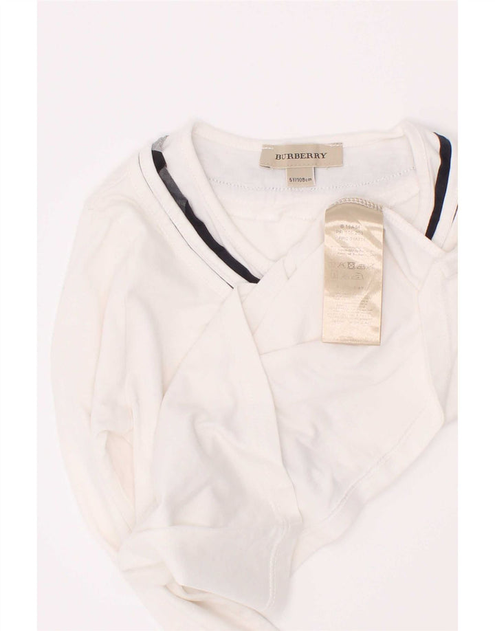 Burberry Mädchen Top Langarm 4-5 Jahre Weiße Baumwolle