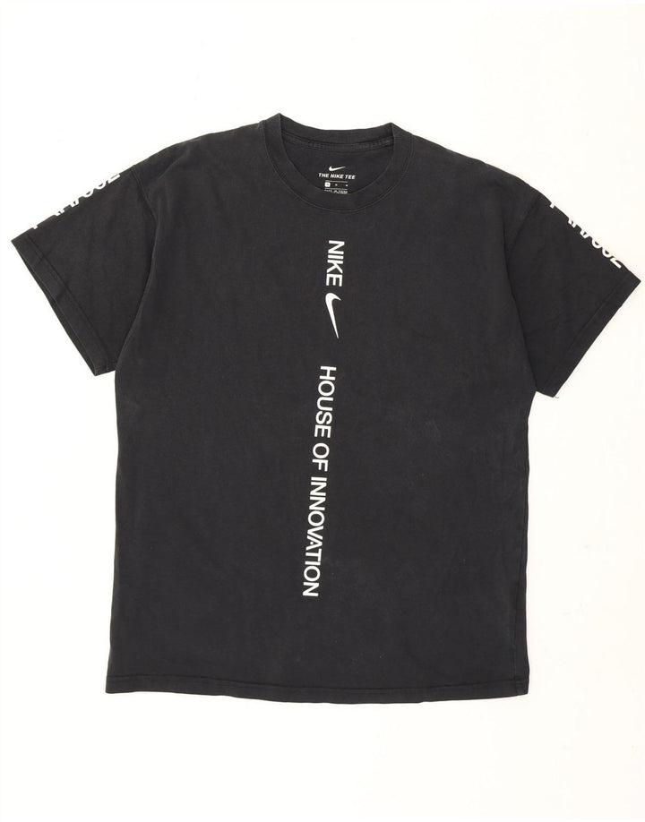 Nike Herren-T-Shirt mit Grafik, mittelgroß, schwarze Baumwolle