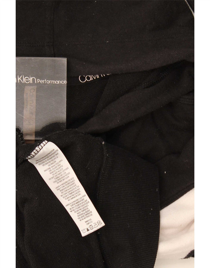 Calvin Klein Damen Übergroßer Crop Zip Hoodie Pullover UK 14 Medium Schwarz