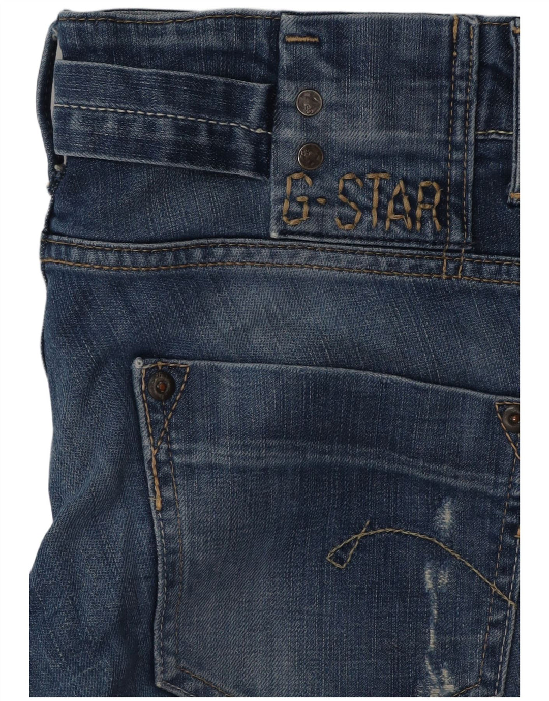 G-STAR Damen Distressed Straight Jeans W29 L30 Blau