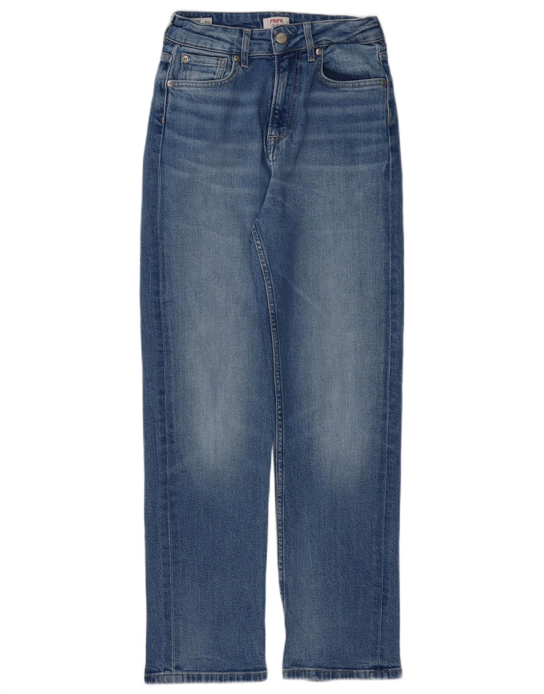 PEPE JEANS Damen Straight Jeans W25 L28 Blaue Baumwolle