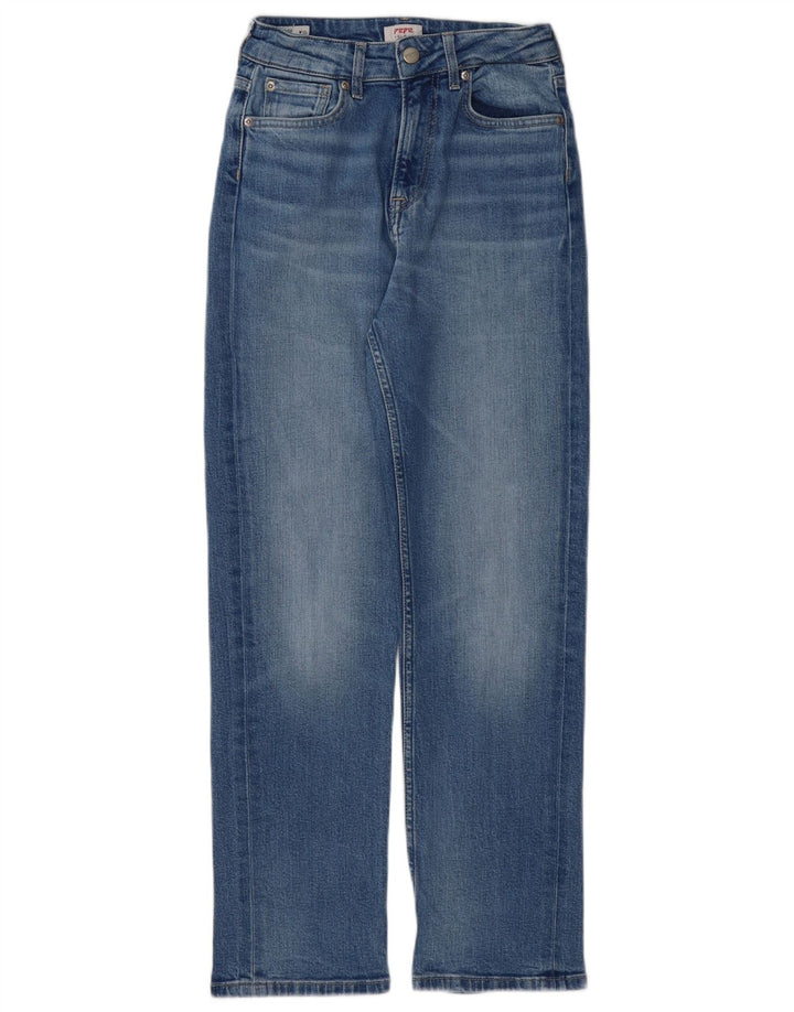 PEPE JEANS Damen Straight Jeans W25 L28 Blaue Baumwolle