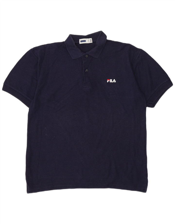 Fila Herren-Poloshirt aus mittlerer marineblauer Baumwolle