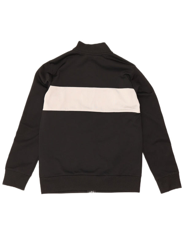 Adidas Boys Tracksuit Top Jacket 9-10 Years Black Colourblock Polyester