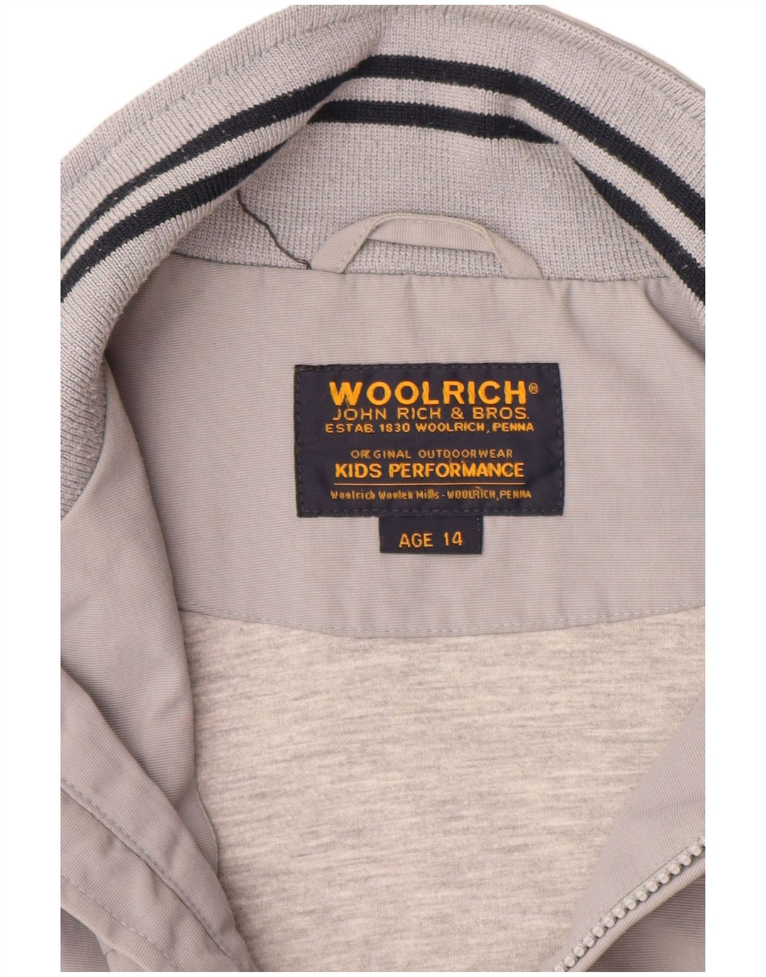 WOOLRICH Bomberjacke für Jungen, 13–14 Jahre, graues Nylon