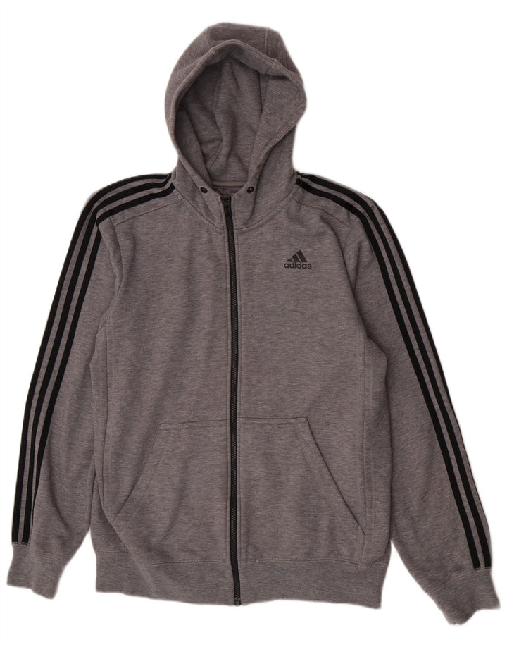 Adidas Herren Climalite Zip Hoodie Pullover mittelgraues Polyester